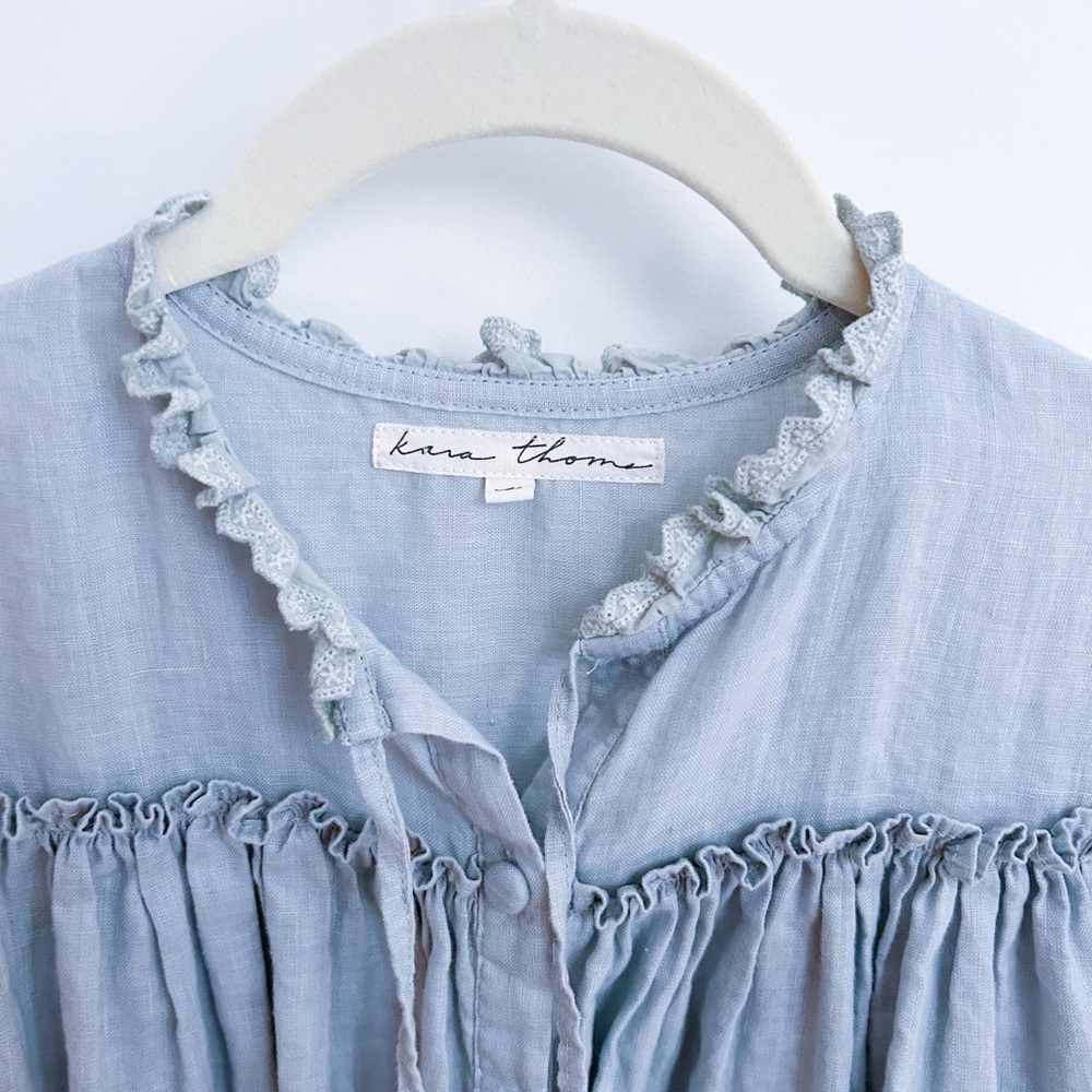 Kara Thoms The Meadow Blouse in Blue - Picture 4 of 5
